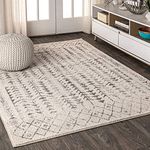 JONATHAN Y MOH210A-8 Ziri Moroccan Geometric Indoor Area Rug, Bohemian, Sc&inavian, Minimalistic Easy Cleaning, Bedroom, Kitchen, Living Room, Non Shedding, Cream/Gray, 240 cm X 300 cm