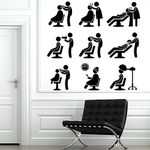 VVWV Salon Time Wall Sticker for Beauty Parlor Salon Spa Barber Shop Women Men Large Big Size Living Bed Room Wall Home Decor Black Decal Sticker L X H 45 X 45 Cms