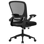 BestOffice Ergonomic Office Chair, Mesh Computer Chair Swivel Rolling Executive Desk Chair Task with Flip-Up Arms and Lumbar Support for Home Office, Black