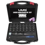 UUQ Professional Laser Bore Sight Kit with Button Switch,Green Laser Bore Sighter with 32 Adapters for 0.17 to 12GA Calibers,Suitable for Pistol Rifle Airsoft & Shotgun,Powerful Hunting Equipment