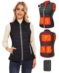 Vofuoti Heated Vest for Women, 3 Heating Settings, Ladies Heated Gilet with Power Bank, USB Electric Heated Body Warmer for Motorcycle, Outdoorm, Christmas, XL