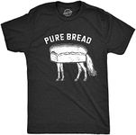 Mens Pure Bread T Shirt Funny Horse Loaf Joke Tee For Guys (Heather Black - BREAD) - 3XL