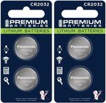 Premium Panasonic CR2032 Lithium 3V Coin Cell - Japanese Engineered High Capacity Batteries (4 Pack)