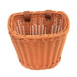 Twilight Garage Wicker Bicycle Basket for Kids Bikes, Tricycle, Scooters, Front Handlebar Storage Basket with Adjustable Leather Straps, Bike Basket for Girls Boys, Kids Bike Accessories