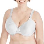 Playtex Women's Secrets All Over Smoothing Full-Figure Underwire Bra US4747, White Stripe, 38C