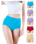 Think Tech Panty Regular Full Size Panty High Waist Panties - Pack of 5 Sky Blue I Light Purple I Light Purple I Maroon I Skin Size - L