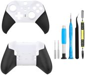 Front Back Housing Shell Faceplate Cover Replacement Repair Kit for Xbox One Elite Series 2 Controller (White)