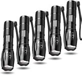 Tactical Flashlights 5 Pack Light Torch Flashlight Brightest LED Flashlight with 5 Modes Adjustable Waterproof Flashlight for Biking Camping