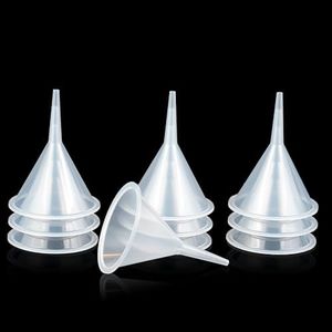 Mini Clear Funnel 10-Pcs Narrow Neck Perfume Funnel Polyethylene Small Funnel Kitchen Use Plastic Funnels for Lab, Water Bottle, Powder,Capsule,Oils, Filling Bottles, Urn Funnel Filling Kit