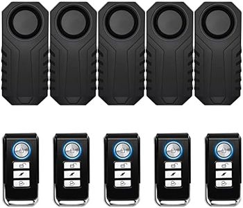 5Set Vibration Sensing Bike Alarm with Remote, 113db Loud Bicycle Alarm System Anti Theft, Wireless Motorcycle Alarm for Electric Bike Tricycle Mobility Scooter Vehicles Ebike for Cycling Security