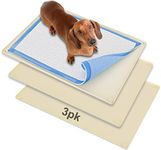 Skywin Pee Pad Holder for 30 x 23 Inches Training Pads - 3 Pack Silicone Wee Wee Pad Holder, No Spill and Leaks Puppy Pad Holder Easy to Clean and Store Dog Pad Holder (Beige)