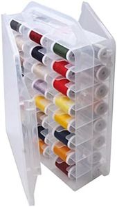 46 Grids Sewing Organizer, Double Sided Thread Box Storage, Portable Clear Plastic Organizer Box for Embroidery and Sewing Threads, Embroidery Floss, Crafts, Small Toys (Clear)