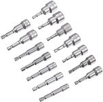 uxcell Quick-Change Nut Driver Bit Set, 1/4" Hex Shank 6mm - 19mm Magnetic Nut Setter Drill Bits, 2.5" Length, Metric