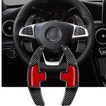 Asmahlaia Carbon-Fiber Paddle-Shifter Extension for Mercedes-Benz, Paddle Shifter Cover,Car Refitting Decoration Accessories,for Benz A B C CLA CLS E GLA GLC S SL SLC Class(Black)
