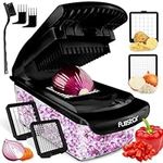 Vegetable Chopper Vegetable Cutter - Veggie Onion Salad Food Chopper Manual - Potato Chipper - Veg Chopper and Dicer - Kitchen Tools & Gadgets (2-in-1 Black)