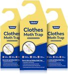 Ubalun Clothes Moth Traps with Powerful Pheromones, Natural & Odor-Free Sticky Moth Traps for Clothes & Closets, Refillable 6-Pack