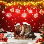 Christmas Backdrop with Lights Photo Christmas Backdrops Party Decorations Supplies for Photography Home Decor Photo Booth Props Background 6.5ft x 5ft