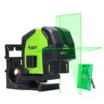 Huepar Cross Line Laser Level with 2 Plumb Dots Professional Green Laser Beam Fan Angle of 130° Selectable Vertical & Horizontal Lines,Multi-Use Self-Leveling Alignment- 8211G