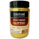 DESTINE® GLITTER (GOLD, SILVER, COPPER) for Epoxy Grout (100 Grams) | Glitter for Epoxy Grout | Sparkle for Epoxy Grout | Glitter for tile & stone joint | Sparkle for tile & stone joint (Gold)