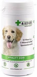4-BEINER Vitality-Dog: 12 multivitamines pour Chiens, Complexe de vitamines B, vitamines A, C, E, D, Acide folique, biotine, minéraux Zinc, Fer, manganèse, 100 comprimés