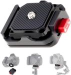 FocusFoto Quick Release Plate Kit, Camera Tripod Mount QR Plate and Rapid Connect Clamp Adapter for DSLR/Mirrorless Cameras, Tripod, Monopod, Slider, Handheld Gimbal, Stabilizer, Ball Head