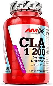AMIX - Complemento Alimenticio - CLA 1200 - 120 Comprimidos - Sin Estimulantes - Suplemento con Ácido Linoleico y Té Verde - Potente Antioxidante - Quemador de Grasa