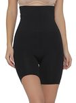 Clovia Women's 4-in-1 Shaper - Tummy, Back, Thighs, Hips (WS0025R13_Black_S/M)
