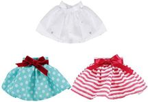 E-TING 3 Pcs Santa Clothing Dress for elf Doll Christmas Accessories (White Skirt + Green Polka Dot Skirt + Red-White Striped Skirt)