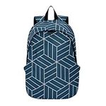 JIKEZY Seamless Inspired Geometric Pattern Laptop Backpack, Durable and Waterproof Twill Tote Fabric Backpack, Bronze