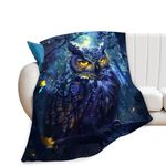 Fantasy Owl Blanket Owl Throw Blanket Owl Gifts and Decor Animal Blanket for Girls Boys Women Men Kids Adults Soft Warm Cozy Fleece Blanket for Couch Sofa ​Bed 50"x40"