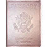 Passport Holder,Luggage Tag,Passport and Vaccine Card Holder Combo,Passport Holder With Vaccine Card Slot,Travel Essentials,Passport Cover,Passport Case,Passport Wallet,Passport Book,Travel Gifts, Rose Gold, passport holder, Passport Holder