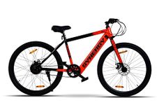 SYNERGY B2 Electric Cycle with Dual Disc Brakes, 250w BLDC Motor, 7.8Ah Li-Ion Battery, LCD Speedometer, 95% Pre-Assembled with Charger, Red Color (LCD Display-7.8ah)