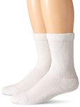 Carolina Ultimate Men's Diabetic Non-Binding Crew Socks 2 Pack, White, Large