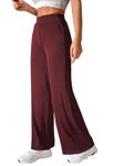 GRECIILOOKS Trouser for Women (GL-TR953-S-BURGUNDY)