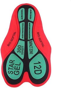 zalati - Almohadilla para Pantalones Cortos de Ciclismo, Secado rápido, Tela Suave y Transpirable, Ropa Interior, cojín para Pantalones para una conducción cómoda, Rojo y Verde