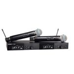 Shure SLXD24D/SM58 Dual Channel Digital Wireless Microphone System - Includes Two SLXD2 Handheld Transmitters with SM58 Vocal Mic Capsules, SLXD4D Rack Mount Receiver | H55 Band (SLXD24D/SM58-H55)