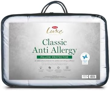 Tontine Luxe Anti-Allergy Pillow Protector, Standard Size – Anti-Microbial Quilted Layer Inhibits Mould, Bacteria & Dust Mites – Cotton Cover, Zip Closure – Machine Washable