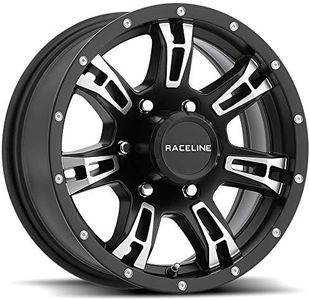 Raceline Wheels Aluminum Trailer Wheels 840 ARSENAL TRAILER Matte Black Machined Finish, 16X6" 8X165.1 Bolt Pattern 0mm Offset/(3.5"B/S), 7 Split Spoke Design, Utility, Boat Trailer Automotive Wheels