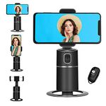 Phone Stand Smart Tracking Mobile Phone Holder for iphone tripod, Selfie Stick Camera Stabilizer with 360° Rotate Smart Object Track No App Required for YouTube TIK Tok(Black)