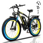 JESRIDER 26" Electric Mountain Bike for Adults, Fat Tire E Bike with 48V 20AH Battery, 21-Speed Front Suspension Ebikes, Dual Hydraulic Disc Brakes Electric Bicycle for Commute & Off Road