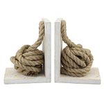 Stonebriar SB-6066S2 Beach House White Wood Bookends,Pack of 2