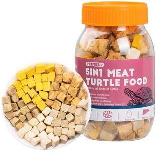 Turtle Food 5 in 1 Meat- Freeze Dried Aquatic Turtle Food Natural Chicken Duck Salmon Three Components Scientific Matching High Protein Treats for Turtles Box Turtle Aquatic Turtle Baby Turtles