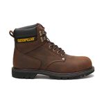 CAT Men's Second Shift St Dark Brown Leather Boots - 8 UK