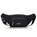 Kraptick Premium Unisex Waist Bag for Men and Women - Stylish Fanny Pack, Hip Bag, Outdoor Waist Bag (Black)