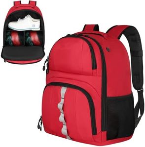 2 Ball Bowling Backpack,Bowling Ball Bag with Shoe Compartment & Portective Foam Padded, Fits Bowling Shoes Up to US Mens Size 16 and Accessories