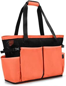 Fasrom Extra Large Mesh Beach Bag with Zipper Bottom, Oversized Beach Tote Bag for Beach or Pool Trip (Patent Design), Orange