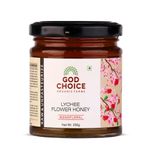 God Choice Organic Farms – 230 GM Raw Monofloral Honey | Lychee Flower | Unpasteurized |Unprocessed | Unfiltered | Unblended | Sugar Free | Pure & Organic Honey (Glass Jar)