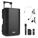 VONYX VSA500BP 12-Inch Portable PA System with Wireless Mic & Headset | Battery-Powered Portable PA Speaker | Versatile Sound System for Events, Presentations, Performances, and Outdoor Activities