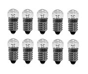 ShuoHui 10pcs E10 DC 0.3A Warm White Bulb Light Bulbs Miniature Screw Glühlampe Glühbirne (6V)