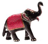 Paper Mache Elephant Showpiece, Standard, Red, 1 Piece